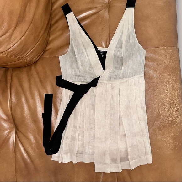 Robert Rodriguez empire waist top tunic linen and silk size 4 - Picture 5 of 11